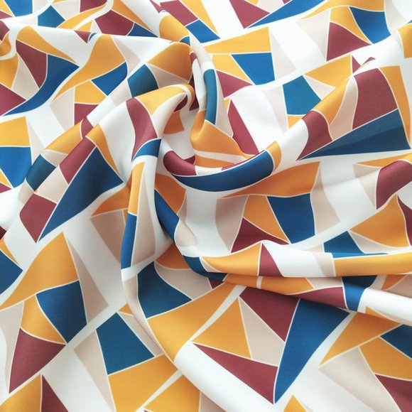 Geometric Art Silk scarf - Picture 3 of 12